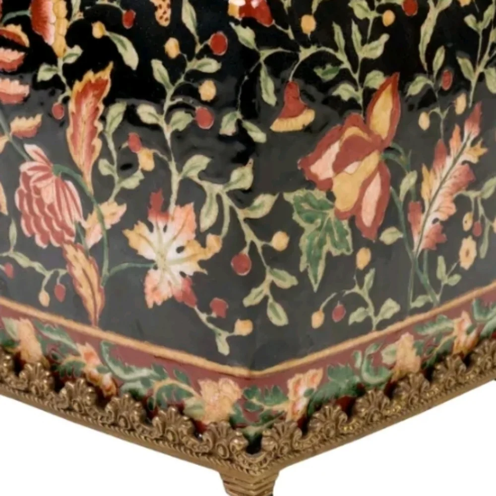 Rare Asian Claw Foot Lamp Painted Floral Lamp